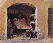 John William Waterhouse An Italian Produce Shop oil painting reproduction